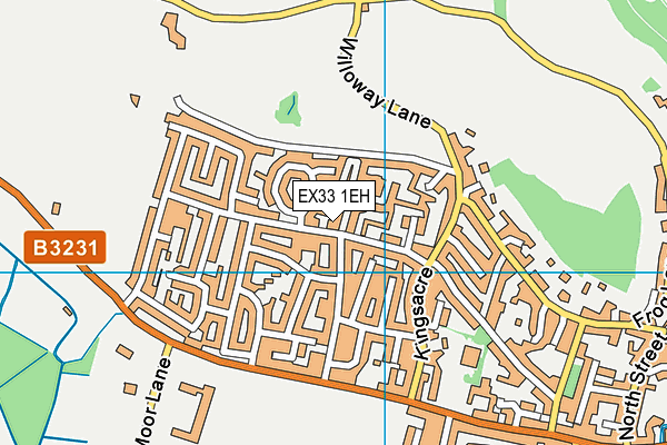 EX33 1EH map - OS VectorMap District (Ordnance Survey)