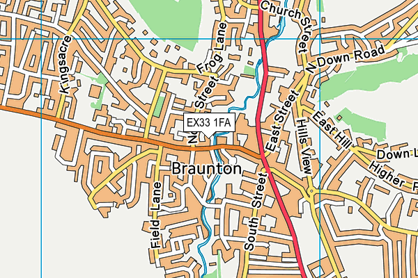 EX33 1FA map - OS VectorMap District (Ordnance Survey)