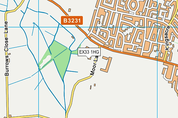 Braunton Fc (Lobb Field) map (EX33 1HG) - OS VectorMap District (Ordnance Survey)