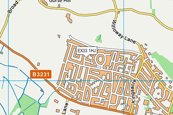 EX33 1HJ map - OS VectorMap District (Ordnance Survey)