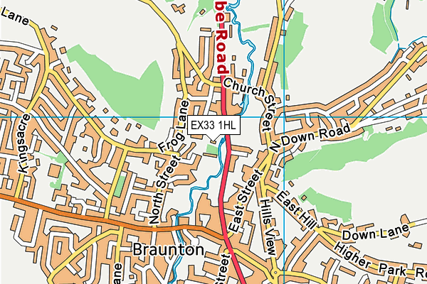 EX33 1HL map - OS VectorMap District (Ordnance Survey)