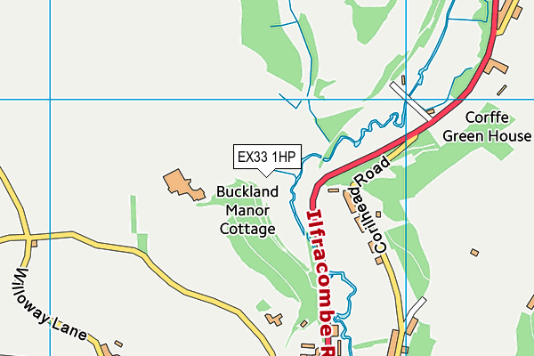 EX33 1HP map - OS VectorMap District (Ordnance Survey)