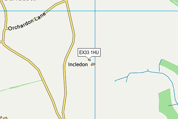 EX33 1HU map - OS VectorMap District (Ordnance Survey)