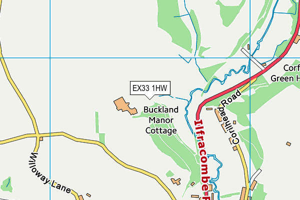 EX33 1HW map - OS VectorMap District (Ordnance Survey)