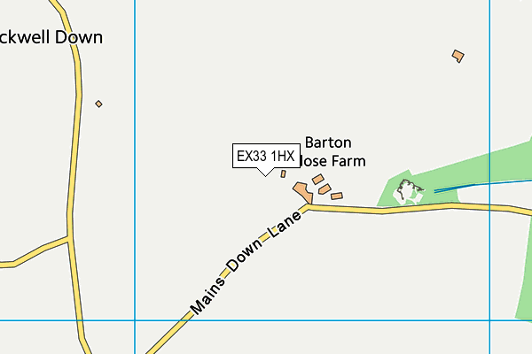 EX33 1HX map - OS VectorMap District (Ordnance Survey)