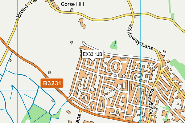 EX33 1JB map - OS VectorMap District (Ordnance Survey)