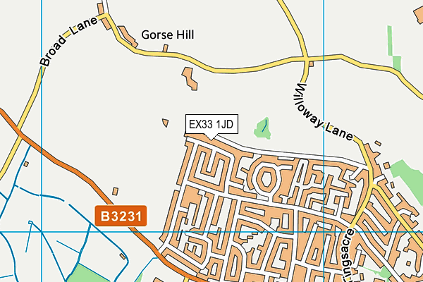 EX33 1JD map - OS VectorMap District (Ordnance Survey)