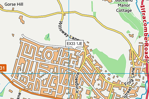 EX33 1JE map - OS VectorMap District (Ordnance Survey)