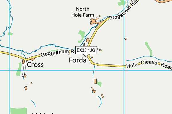 EX33 1JG map - OS VectorMap District (Ordnance Survey)