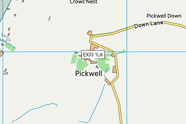 EX33 1LA map - OS VectorMap District (Ordnance Survey)