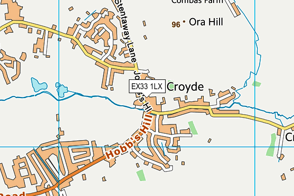 EX33 1LX map - OS VectorMap District (Ordnance Survey)