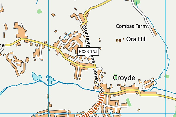 EX33 1NJ map - OS VectorMap District (Ordnance Survey)