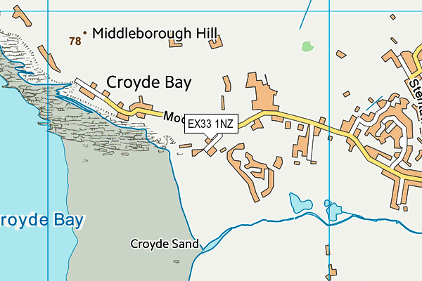 EX33 1NZ map - OS VectorMap District (Ordnance Survey)