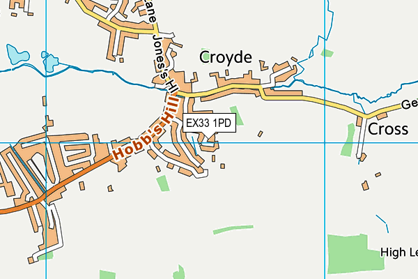 EX33 1PD map - OS VectorMap District (Ordnance Survey)