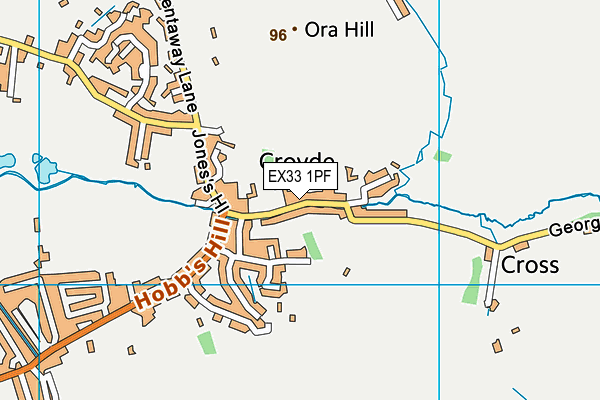 EX33 1PF map - OS VectorMap District (Ordnance Survey)