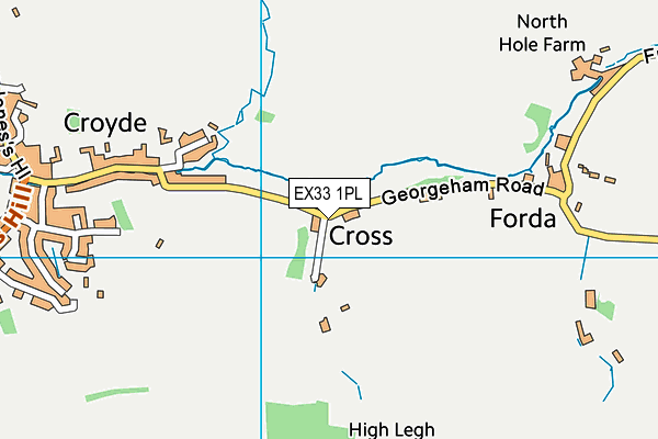 EX33 1PL map - OS VectorMap District (Ordnance Survey)