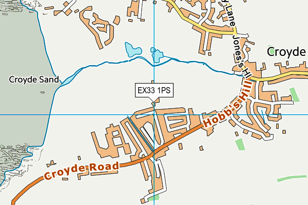 EX33 1PS map - OS VectorMap District (Ordnance Survey)