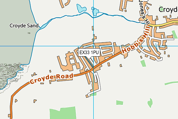 EX33 1PU map - OS VectorMap District (Ordnance Survey)