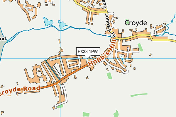 EX33 1PW map - OS VectorMap District (Ordnance Survey)