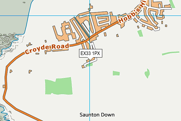 EX33 1PX map - OS VectorMap District (Ordnance Survey)