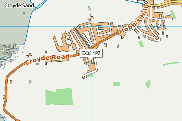 EX33 1PZ map - OS VectorMap District (Ordnance Survey)