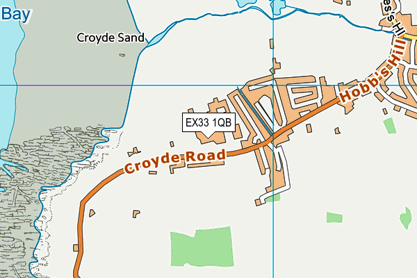 EX33 1QB map - OS VectorMap District (Ordnance Survey)