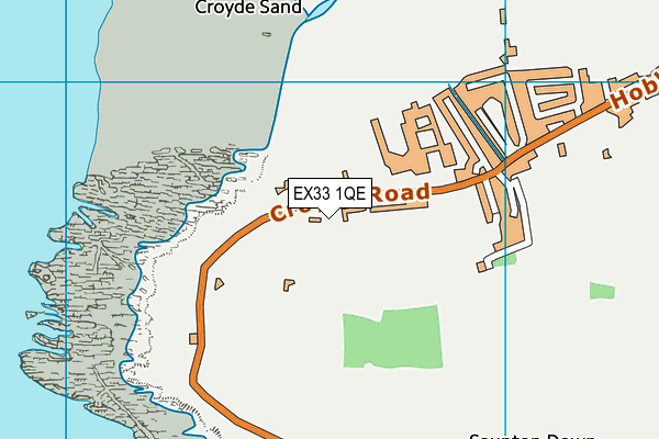 EX33 1QE map - OS VectorMap District (Ordnance Survey)