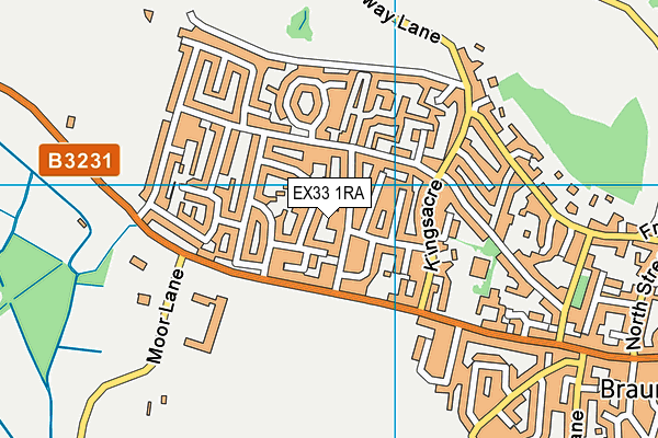 EX33 1RA map - OS VectorMap District (Ordnance Survey)