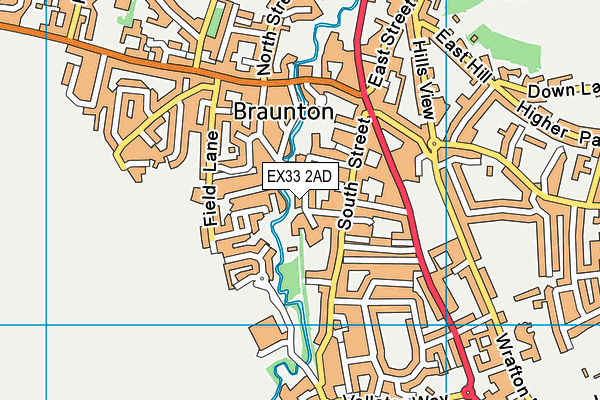 EX33 2AD map - OS VectorMap District (Ordnance Survey)