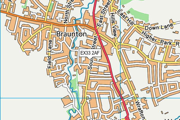 EX33 2AF map - OS VectorMap District (Ordnance Survey)