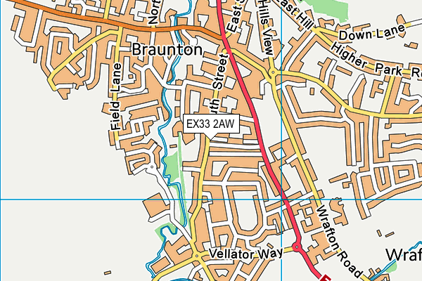 EX33 2AW map - OS VectorMap District (Ordnance Survey)