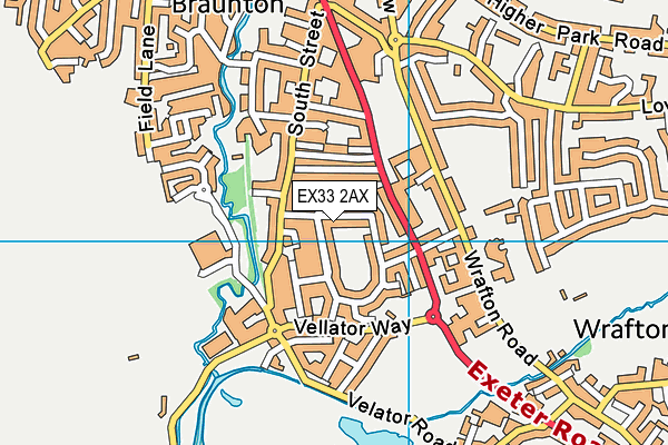 EX33 2AX map - OS VectorMap District (Ordnance Survey)