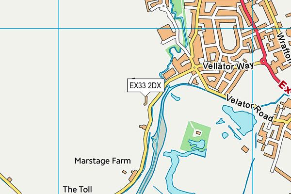 EX33 2DX map - OS VectorMap District (Ordnance Survey)