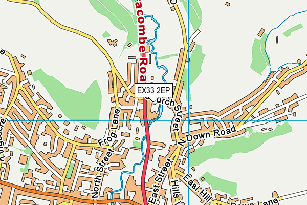 EX33 2EP map - OS VectorMap District (Ordnance Survey)