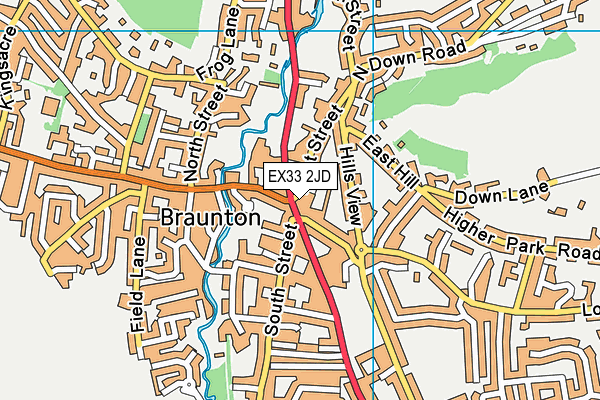 EX33 2JD map - OS VectorMap District (Ordnance Survey)