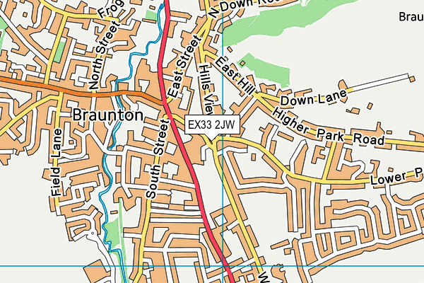 EX33 2JW map - OS VectorMap District (Ordnance Survey)