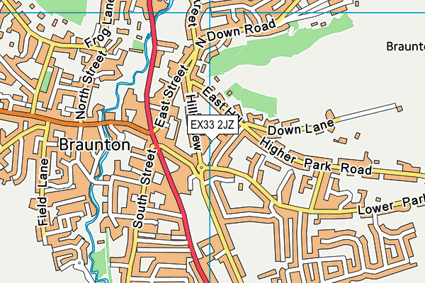 EX33 2JZ map - OS VectorMap District (Ordnance Survey)