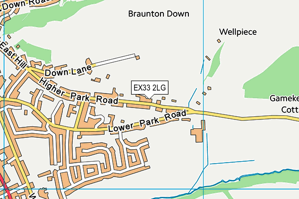 EX33 2LG map - OS VectorMap District (Ordnance Survey)