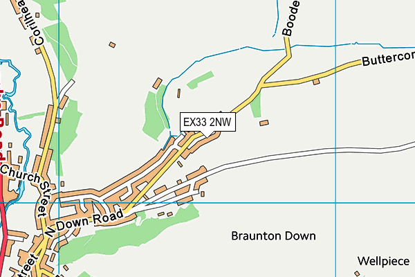 EX33 2NW map - OS VectorMap District (Ordnance Survey)