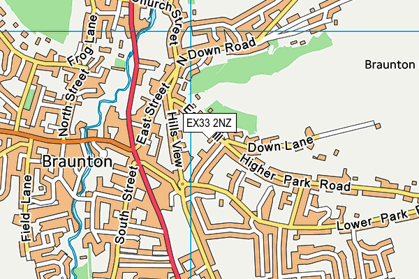 EX33 2NZ map - OS VectorMap District (Ordnance Survey)