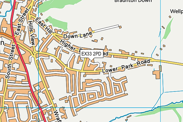 EX33 2PD map - OS VectorMap District (Ordnance Survey)