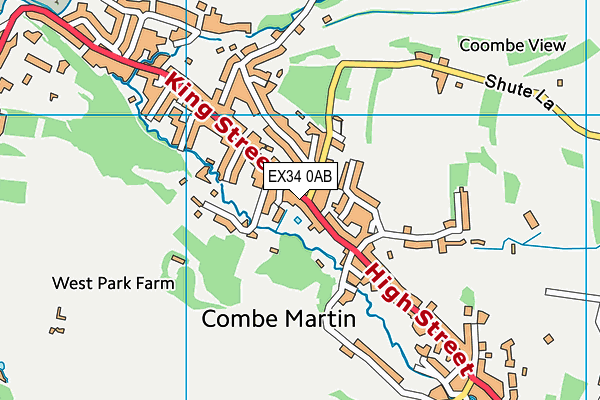 EX34 0AB map - OS VectorMap District (Ordnance Survey)