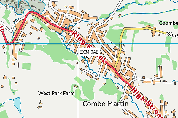 EX34 0AE map - OS VectorMap District (Ordnance Survey)