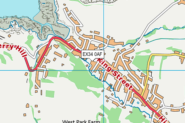 EX34 0AF map - OS VectorMap District (Ordnance Survey)