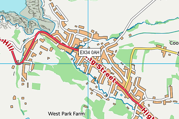 EX34 0AH map - OS VectorMap District (Ordnance Survey)