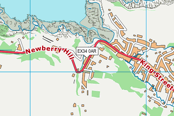 EX34 0AR map - OS VectorMap District (Ordnance Survey)