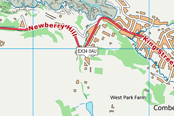 EX34 0AU map - OS VectorMap District (Ordnance Survey)