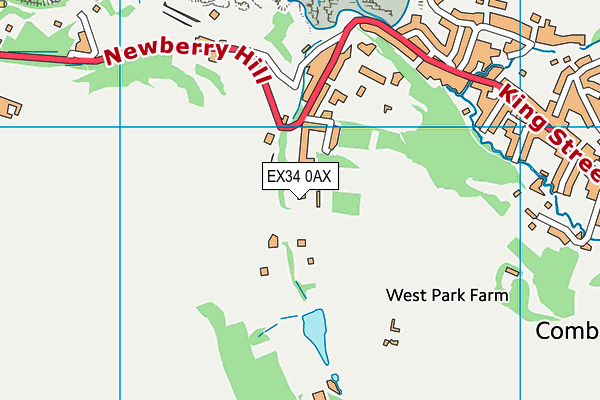 EX34 0AX map - OS VectorMap District (Ordnance Survey)