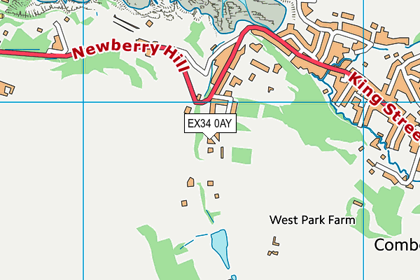 EX34 0AY map - OS VectorMap District (Ordnance Survey)