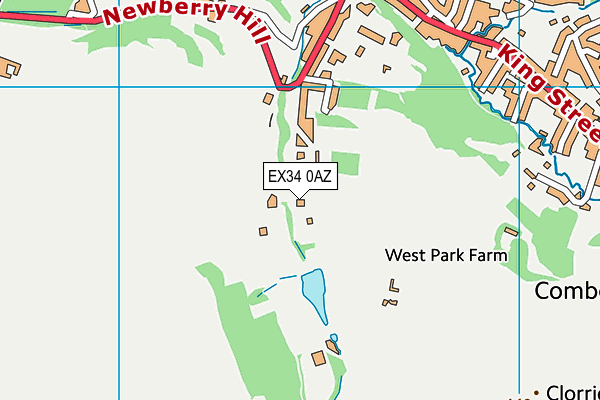 EX34 0AZ map - OS VectorMap District (Ordnance Survey)